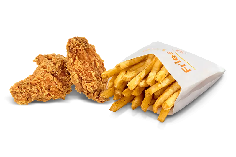 2 Hot Wings & Fries