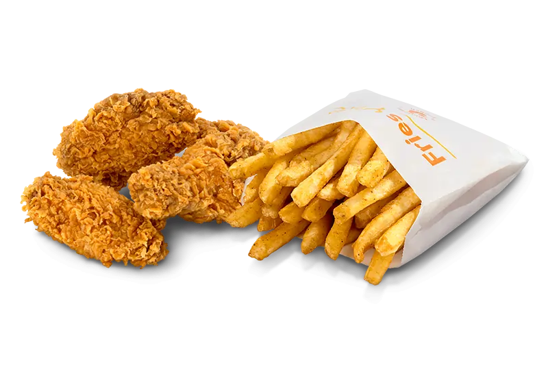 3 Hot Wings & Fries
