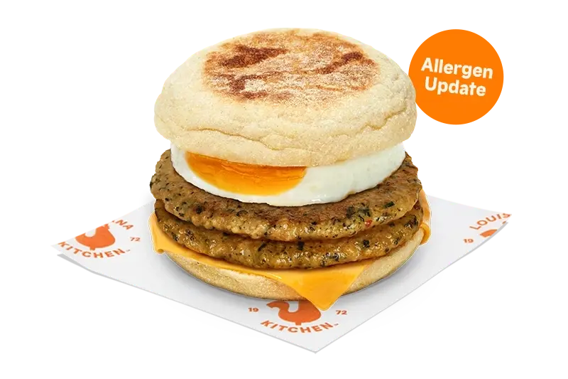Double Chicken Breakfast Patty, Egg & Cheese Muffin
