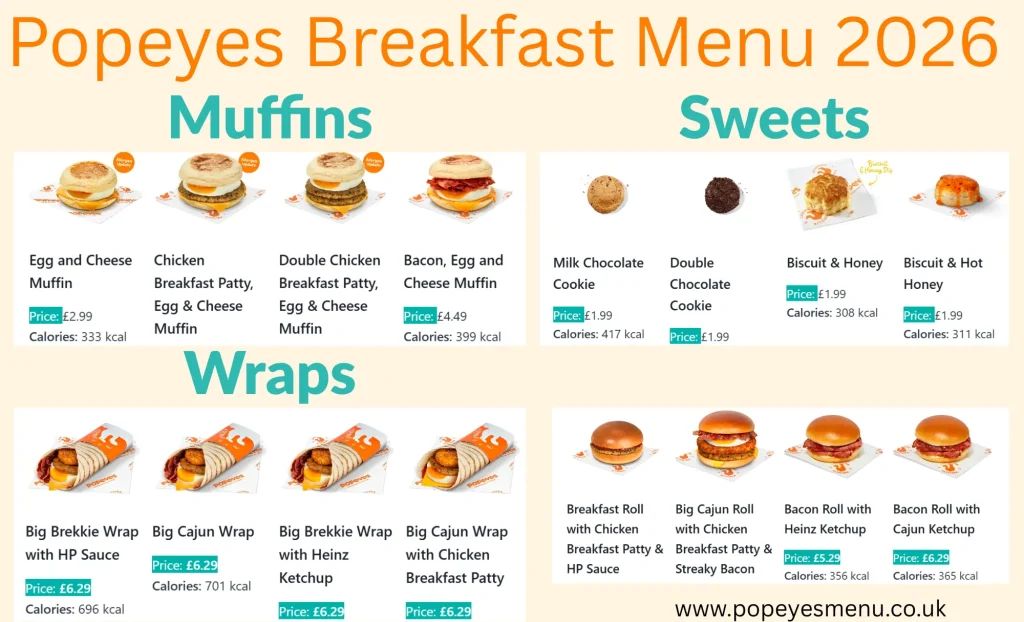 Popeyes Breakfast Menu