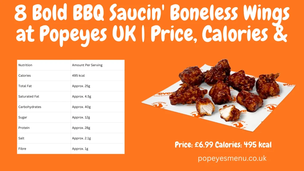 8 Bold BBQ Saucin' Boneless Wings