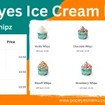 Popeyes Ice cream Menu